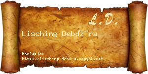 Lisching Debóra névjegykártya